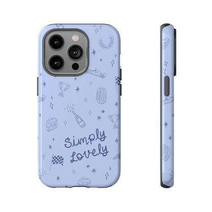 Blue Doodle "Simply Lovely" F1 Phone Case Design