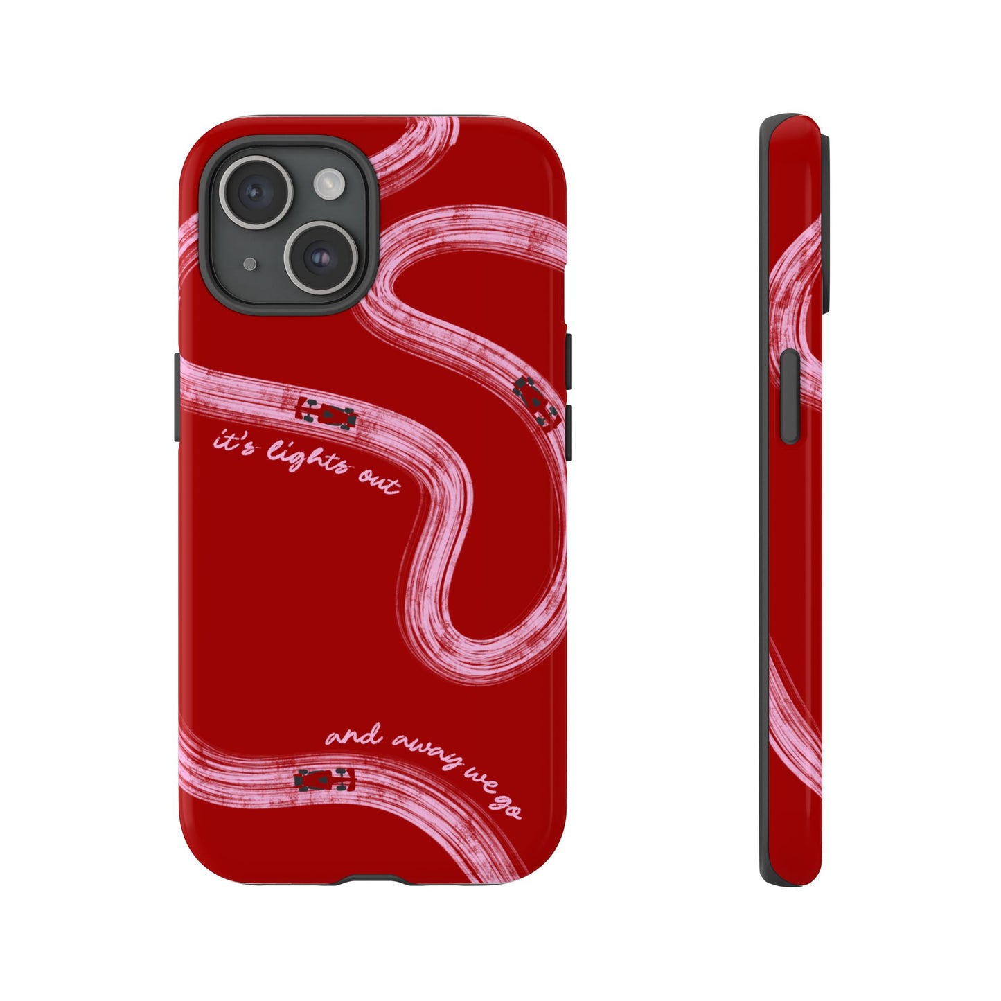 Red and Pink Lights Out F1 Phone Case Design, Trendy F1 Gift, Formula 1 Gift, Cute F1 Phone Case, Unique Formula One Phone Case