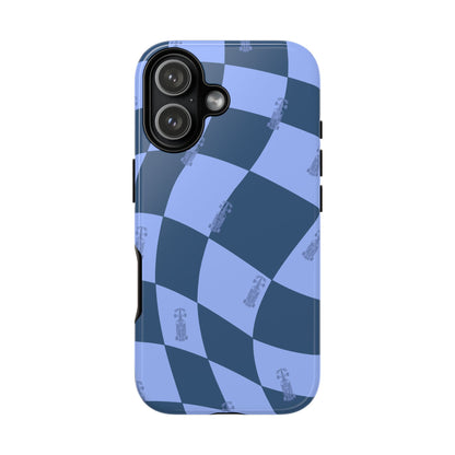 F1 Phone Case Blue Checkerboard Design, Trendy F1 Gift, Formula 1 Gift, Cute F1 Phone Case, Unique Formula One Phone Case