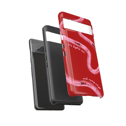 Red and Pink Lights Out F1 Phone Case Design, Trendy F1 Gift, Formula 1 Gift, Cute F1 Phone Case, Unique Formula One Phone Case