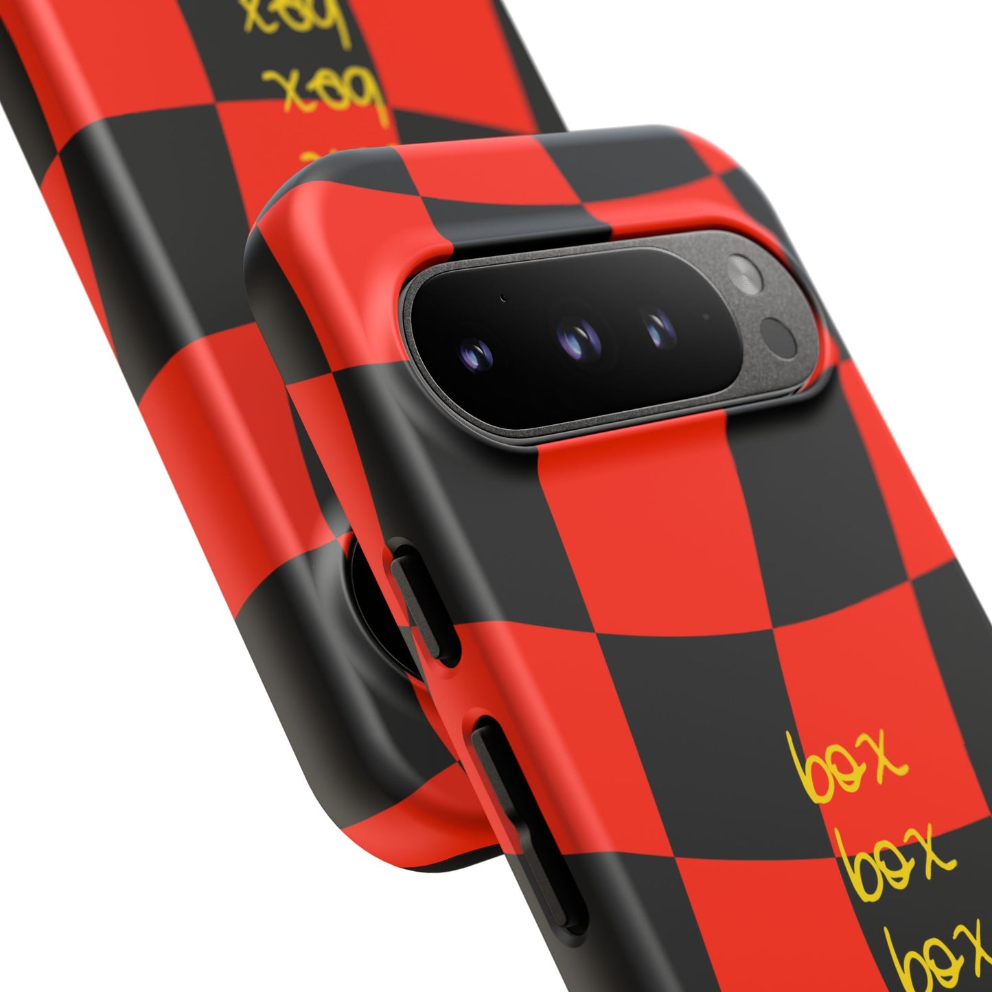 F1 Ferrari Black and Red Checkered Phone Case, Box Box Box F1 Phone Case