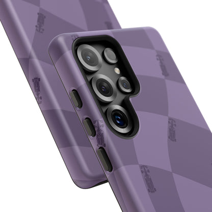 F1 Phone Case Purple Checkered Design, Trendy F1 Gift, Formula 1 Gift, Cute F1 Phone Case, Unique Formula One Phone Case