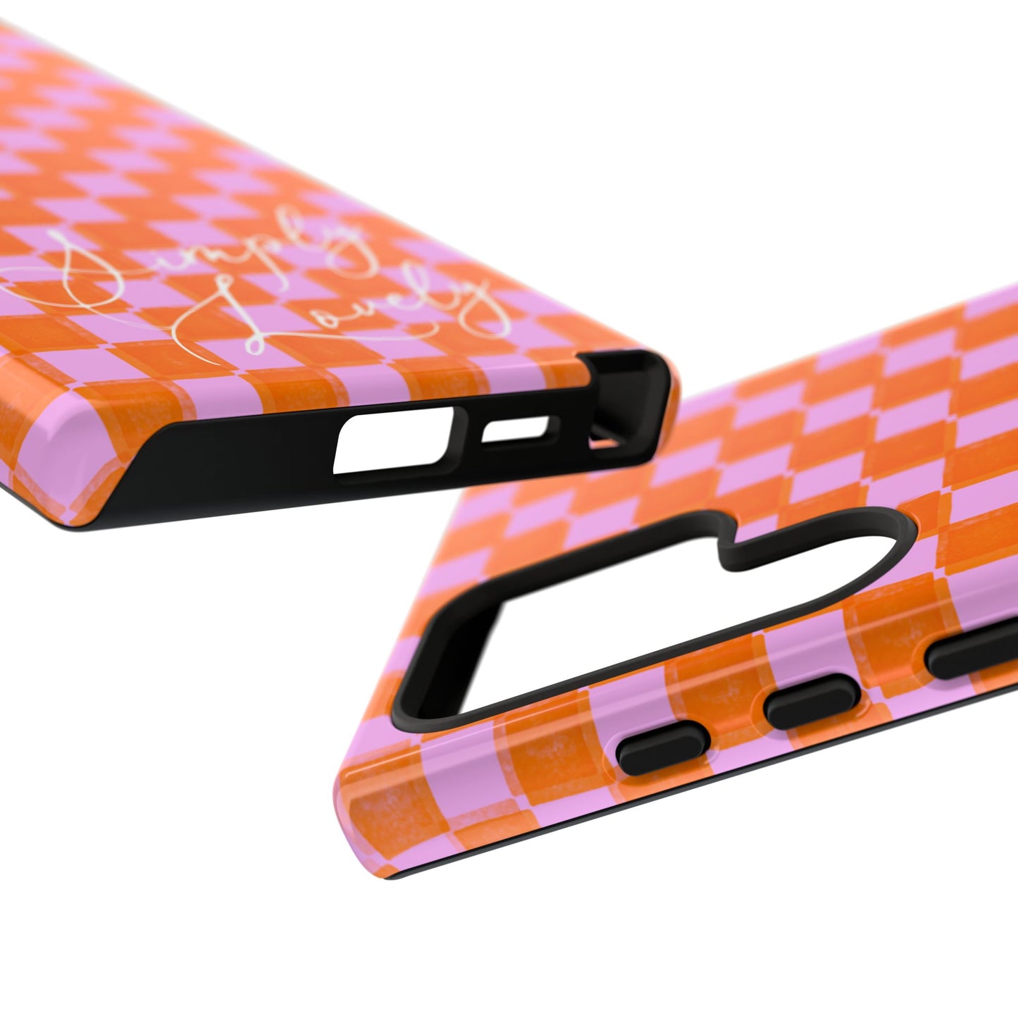 Simply Lovely Orange and Pink Checkered F1 Phone Case Design, Trendy F1 Gift, Formula 1 Gift, Cute F1 Phone Case