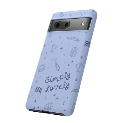 Blue Doodle "Simply Lovely" F1 Phone Case Design