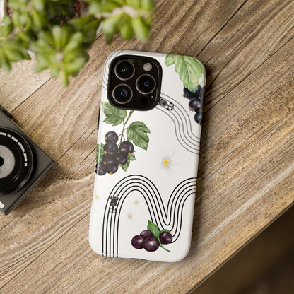 F1 Cadillac and Black Currants Phone Case, Trendy F1 Gift, Formula 1 Gift, Cute Fruit F1 Phone Case, Unique Phone Case