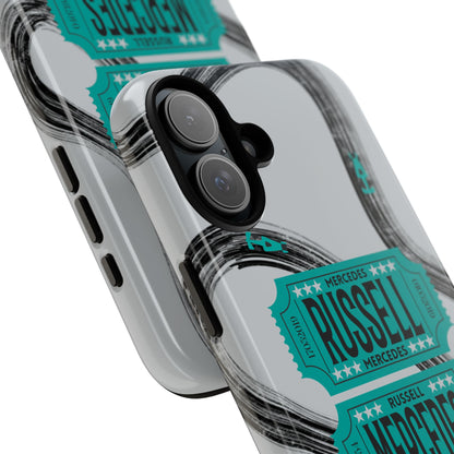 Mercedes F1 Phone Case Painted Ticket Stubs, Trendy F1 Gift, Formula 1 Gift, Cute F1 Phone Case