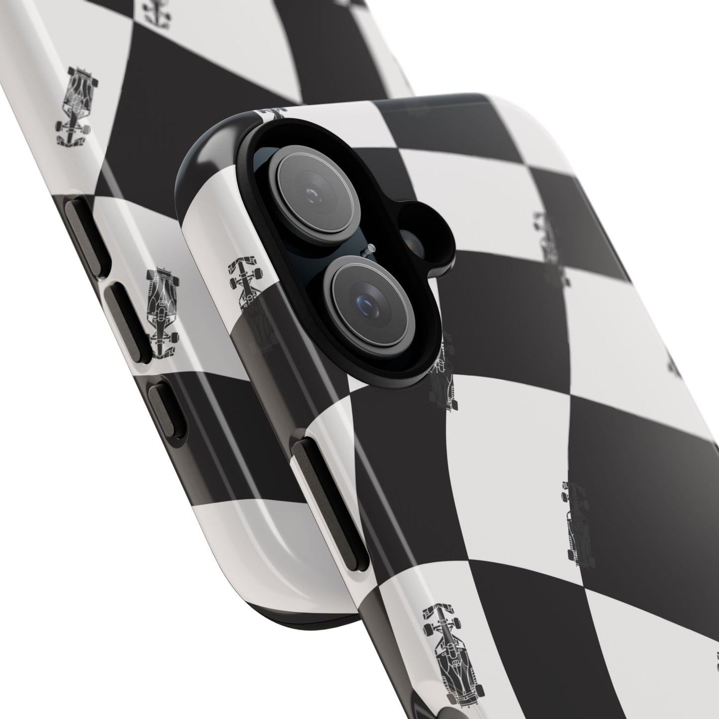 F1 Phone Case Black and White Checkered Design, Trendy F1 Gift, Formula 1 Gift, Cute F1 Phone Case, Unique Formula One Phone Case