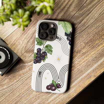 F1 Cadillac and Black Currants Phone Case, Trendy F1 Gift, Formula 1 Gift, Cute Fruit F1 Phone Case, Unique Phone Case