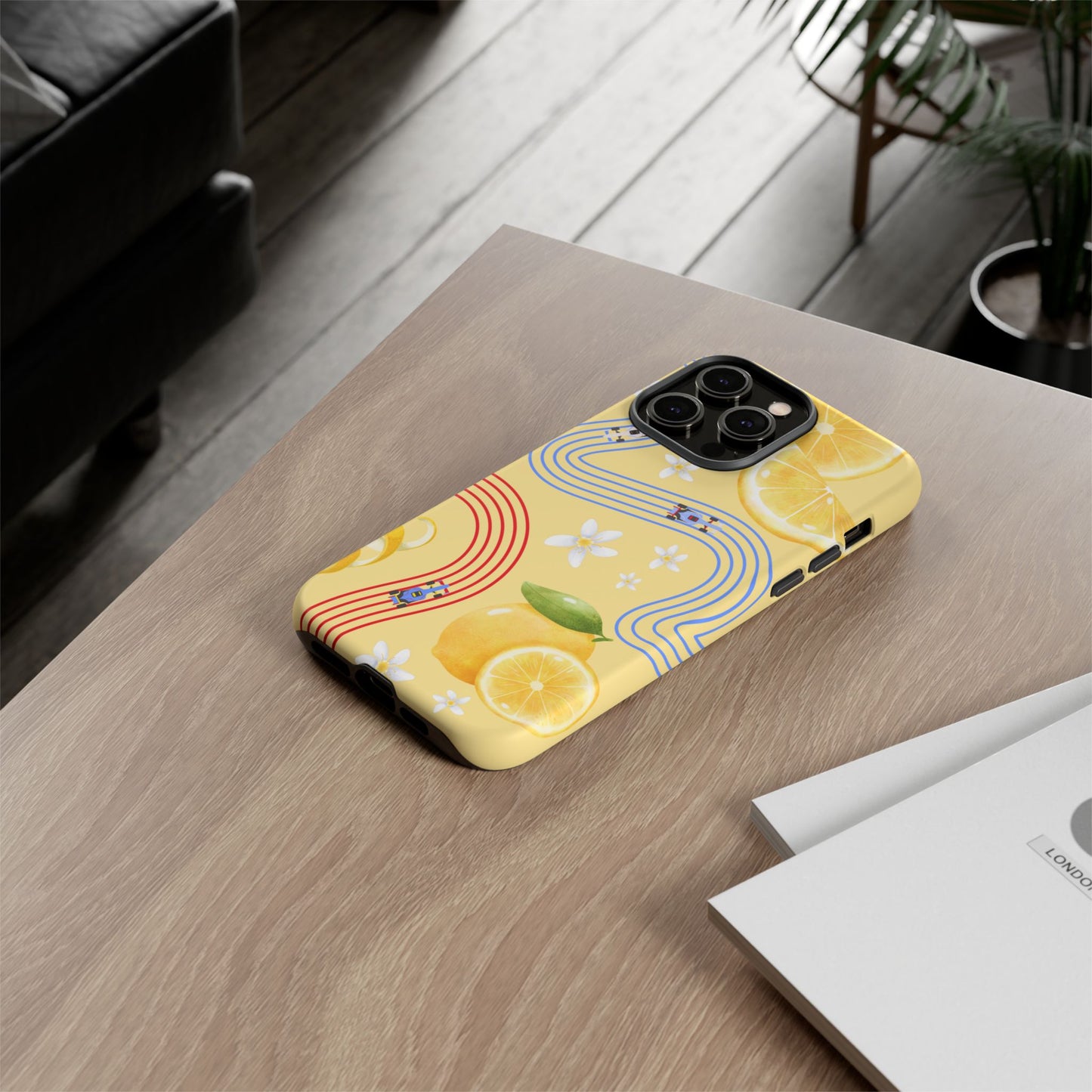 Yellow F1 Racing Bulls and Lemons Phone Case, Trendy F1 Gift, Formula 1 Gift, Cute Fruit F1 Phone Case, Unique Phone Case