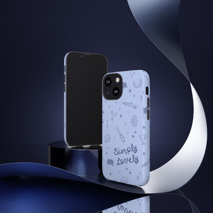 Blue Doodle "Simply Lovely" F1 Phone Case Design