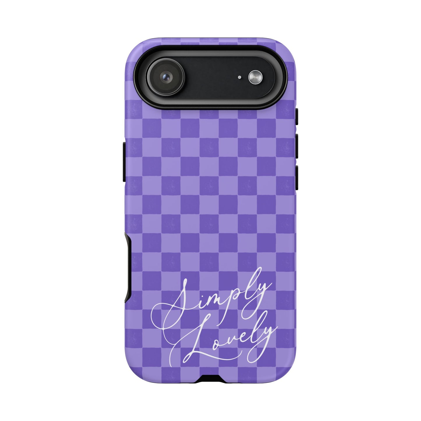 Simply Lovely Purple Checkered F1 Phone Case Design, Trendy F1 Gift, Formula 1 Gift, Cute F1 Phone Case