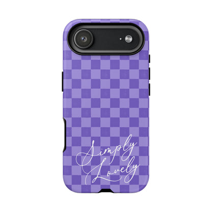 Simply Lovely Purple Checkered F1 Phone Case Design, Trendy F1 Gift, Formula 1 Gift, Cute F1 Phone Case