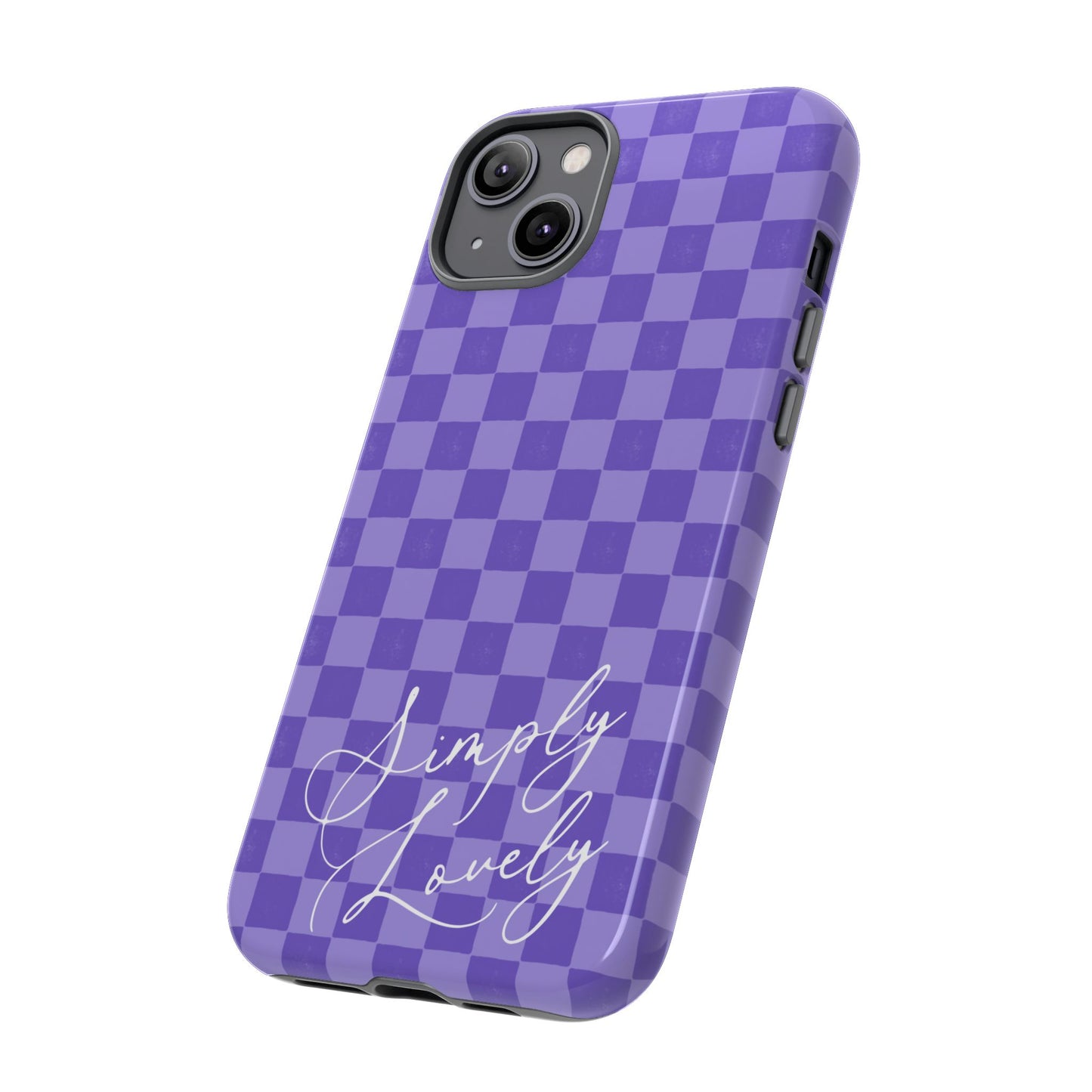 Simply Lovely Purple Checkered F1 Phone Case Design, Trendy F1 Gift, Formula 1 Gift, Cute F1 Phone Case