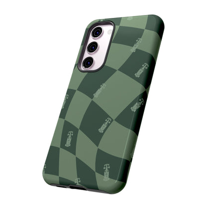 F1 Phone Case Green Checkerboard Design, Trendy F1 Gift, Formula 1 Gift, Cute F1 Phone Case, Unique Formula One Phone Case