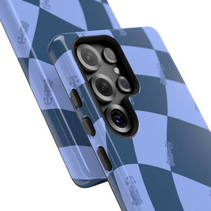 F1 Phone Case Blue Checkerboard Design, Trendy F1 Gift, Formula 1 Gift, Cute F1 Phone Case, Unique Formula One Phone Case
