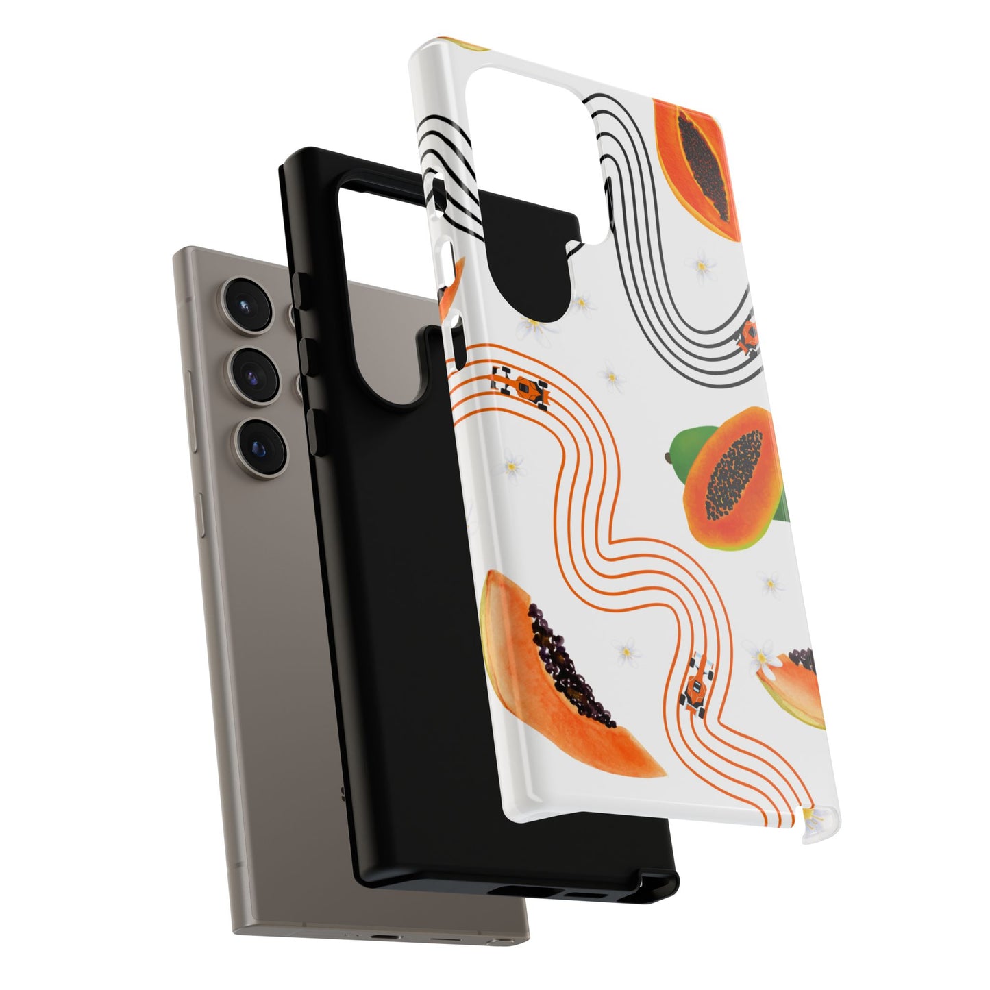 F1 McLaren and Papaya Phone Case , Trendy F1 Gift, Formula 1 Gift, Cute Fruit F1 Phone Case, Unique Phone Case
