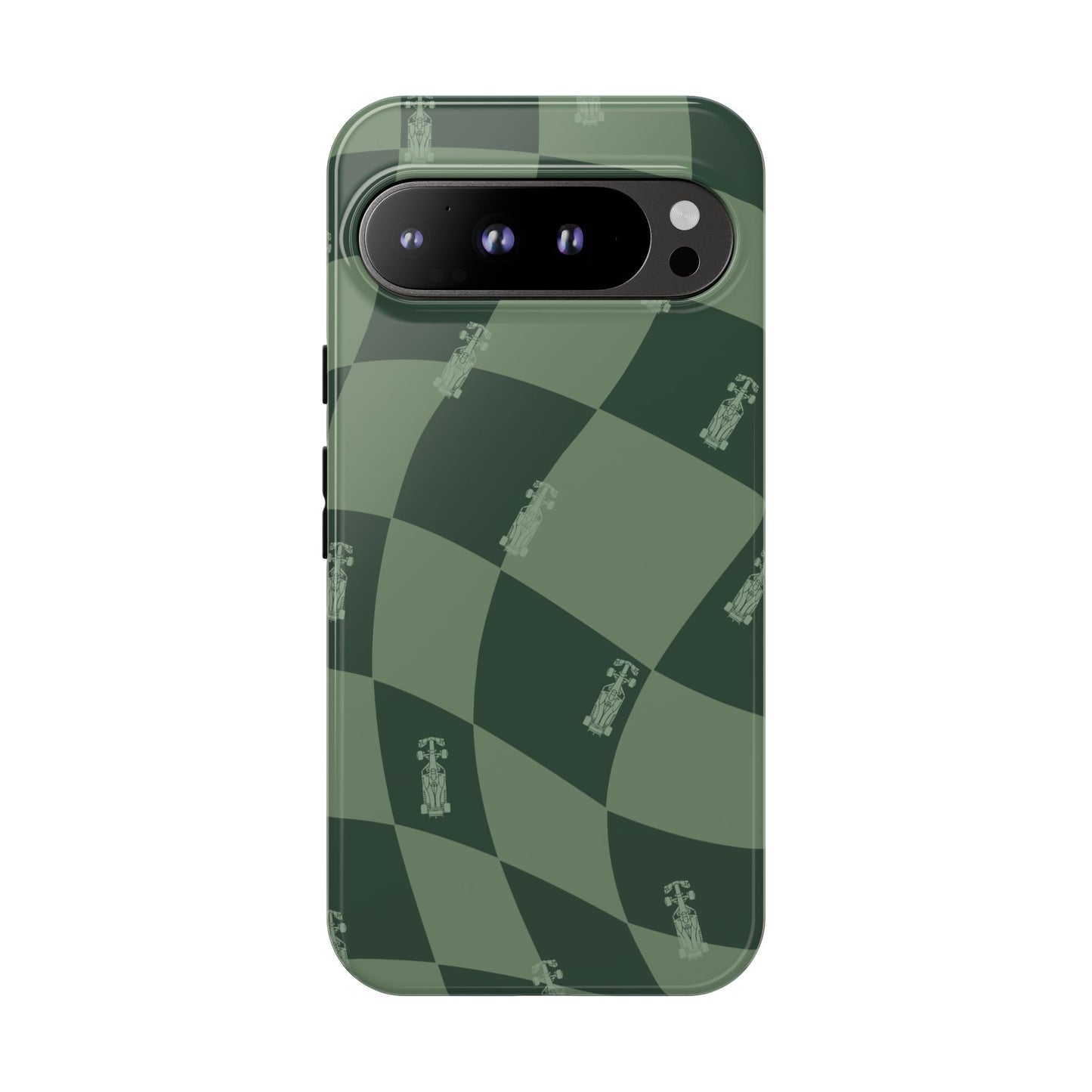 F1 Phone Case Green Checkerboard Design, Trendy F1 Gift, Formula 1 Gift, Cute F1 Phone Case, Unique Formula One Phone Case