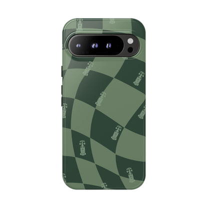 F1 Phone Case Green Checkerboard Design, Trendy F1 Gift, Formula 1 Gift, Cute F1 Phone Case, Unique Formula One Phone Case