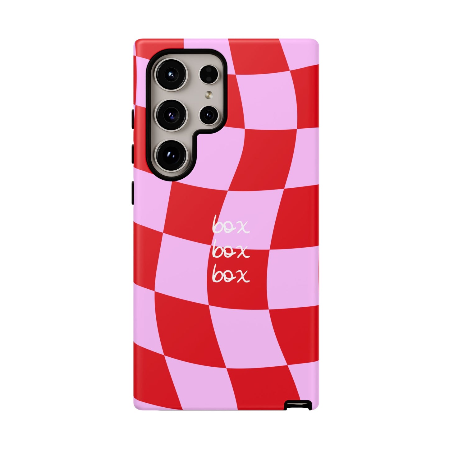 Pink and Red Checkered F1 Phone Case, Box Box Box F1 Phone Case