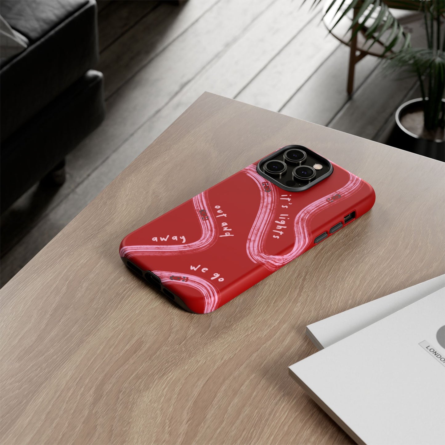 Red and Pink Lights Out F1 Phone Case Design, Trendy F1 Gift, Formula 1 Gift, Cute F1 Phone Case, Unique Formula One Phone Case