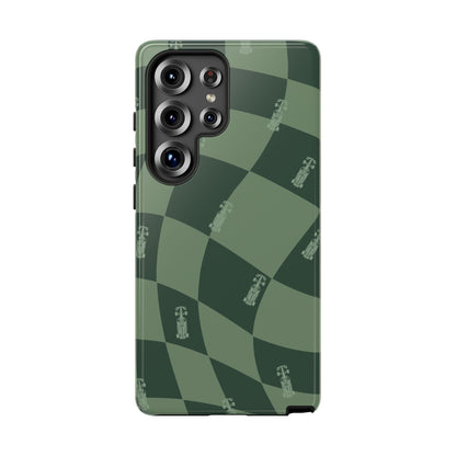 F1 Phone Case Green Checkerboard Design, Trendy F1 Gift, Formula 1 Gift, Cute F1 Phone Case, Unique Formula One Phone Case