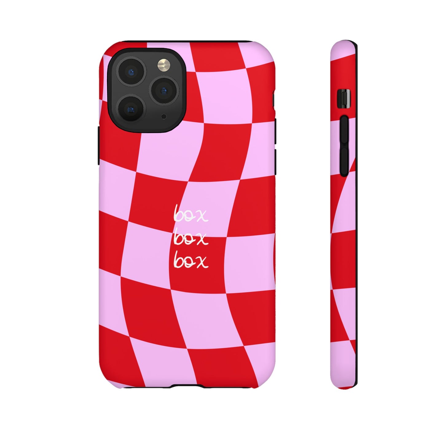 Pink and Red Checkered F1 Phone Case, Box Box Box F1 Phone Case