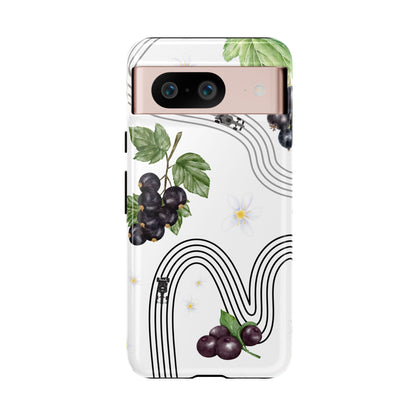 F1 Cadillac and Black Currants Phone Case, Trendy F1 Gift, Formula 1 Gift, Cute Fruit F1 Phone Case, Unique Phone Case