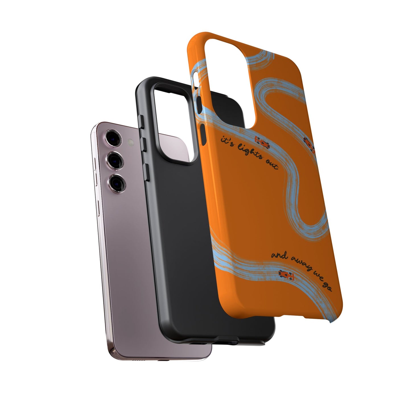 F1 Phone Case McLaren Painted "its lights out and away we go", Trendy F1 Gift, Formula 1 Gift, Cute F1 Phone Case, Phone Case