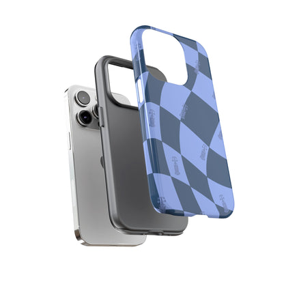 F1 Phone Case Blue Checkerboard Design, Trendy F1 Gift, Formula 1 Gift, Cute F1 Phone Case, Unique Formula One Phone Case