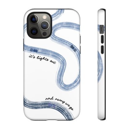 F1 Phone Case Blue Painted "its lights out and away we go", Trendy F1 Gift, Formula 1 Gift, Cute F1 Phone Case, Gift for F1 Fans