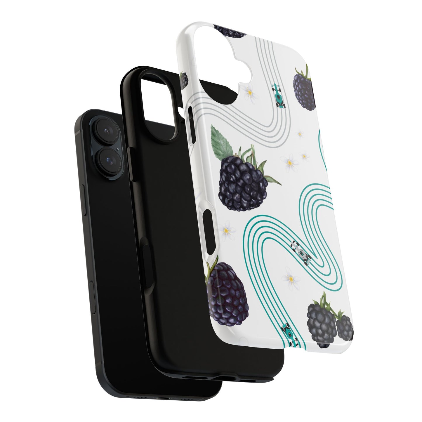 F1 Mercedes and Blackberries Phone Case , Trendy F1 Gift, Formula 1 Gift, Cute Fruit F1 Phone Case, Unique Phone Case