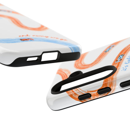 McLaren F1 Phone Case Orange and Blue Painted "its lights out and away we go", Trendy F1 Gift, Formula 1 Gift, Cute F1 Phone Case