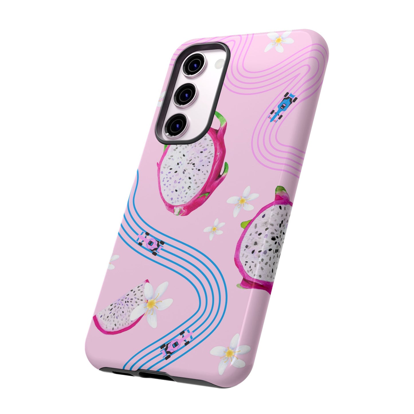 Pink F1 Alpine and Dragonfruit Phone Case, Trendy F1 Gift, Formula 1 Gift, Cute Fruit F1 Phone Case, Unique Phone Case
