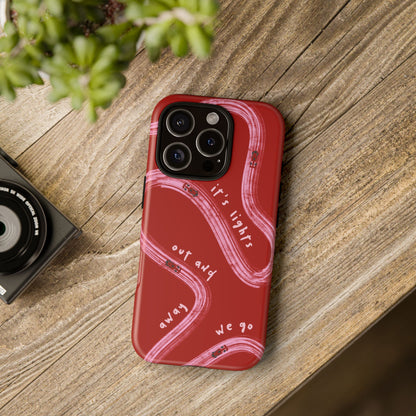Red and Pink Lights Out F1 Phone Case Design, Trendy F1 Gift, Formula 1 Gift, Cute F1 Phone Case, Unique Formula One Phone Case