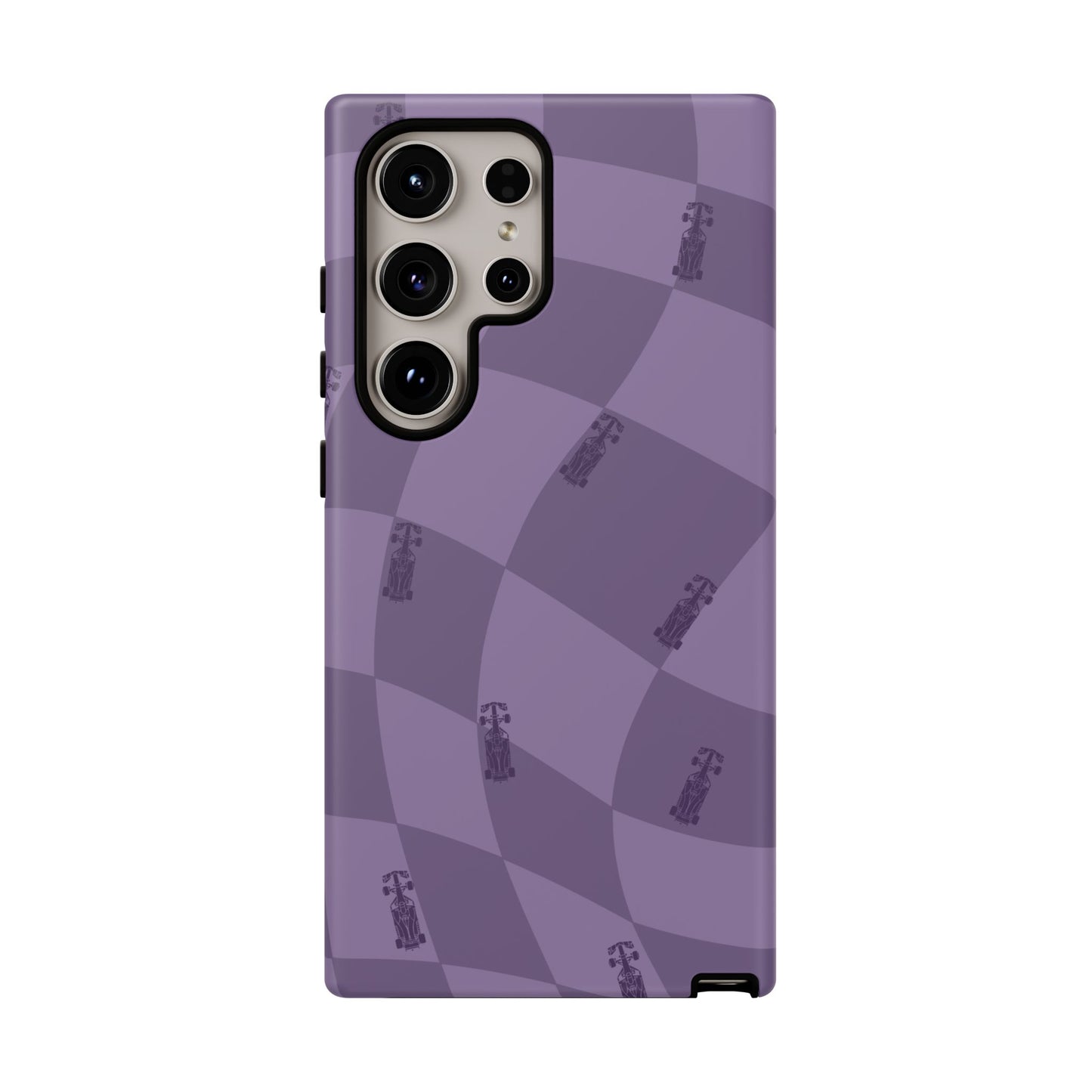 F1 Phone Case Purple Checkered Design, Trendy F1 Gift, Formula 1 Gift, Cute F1 Phone Case, Unique Formula One Phone Case