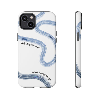 F1 Phone Case Blue Painted "its lights out and away we go", Trendy F1 Gift, Formula 1 Gift, Cute F1 Phone Case, Gift for F1 Fans