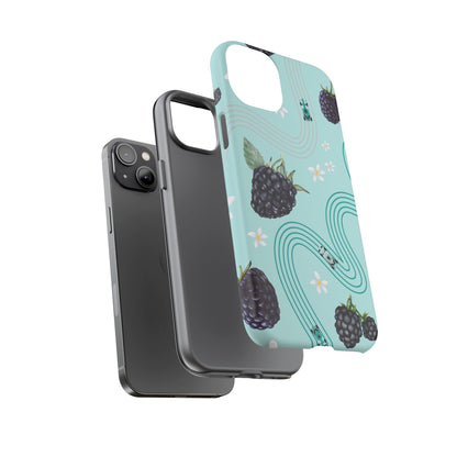 Teal F1 Mercedes and Blackberries Phone Case , Trendy F1 Gift, Formula 1 Gift, Cute Fruit F1 Phone Case, Unique Phone Case