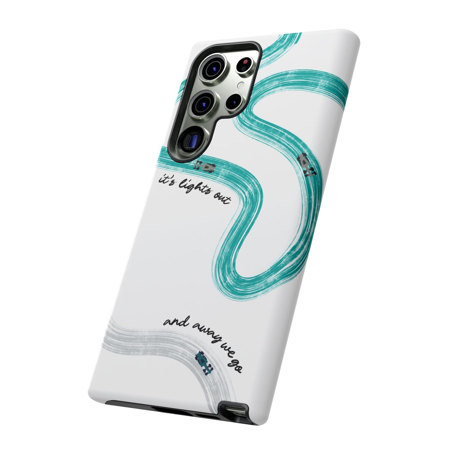 Mercedes F1 Phone Case Painted "its lights out and away we go", Trendy F1 Gift, Formula 1 Gift, Cute F1 Phone Case