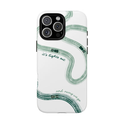 F1 Phone Case Green Painted "its lights out and away we go", Trendy F1 Gift, Formula 1 Gift, Cute F1 Phone Case, Gift for F1 Fans