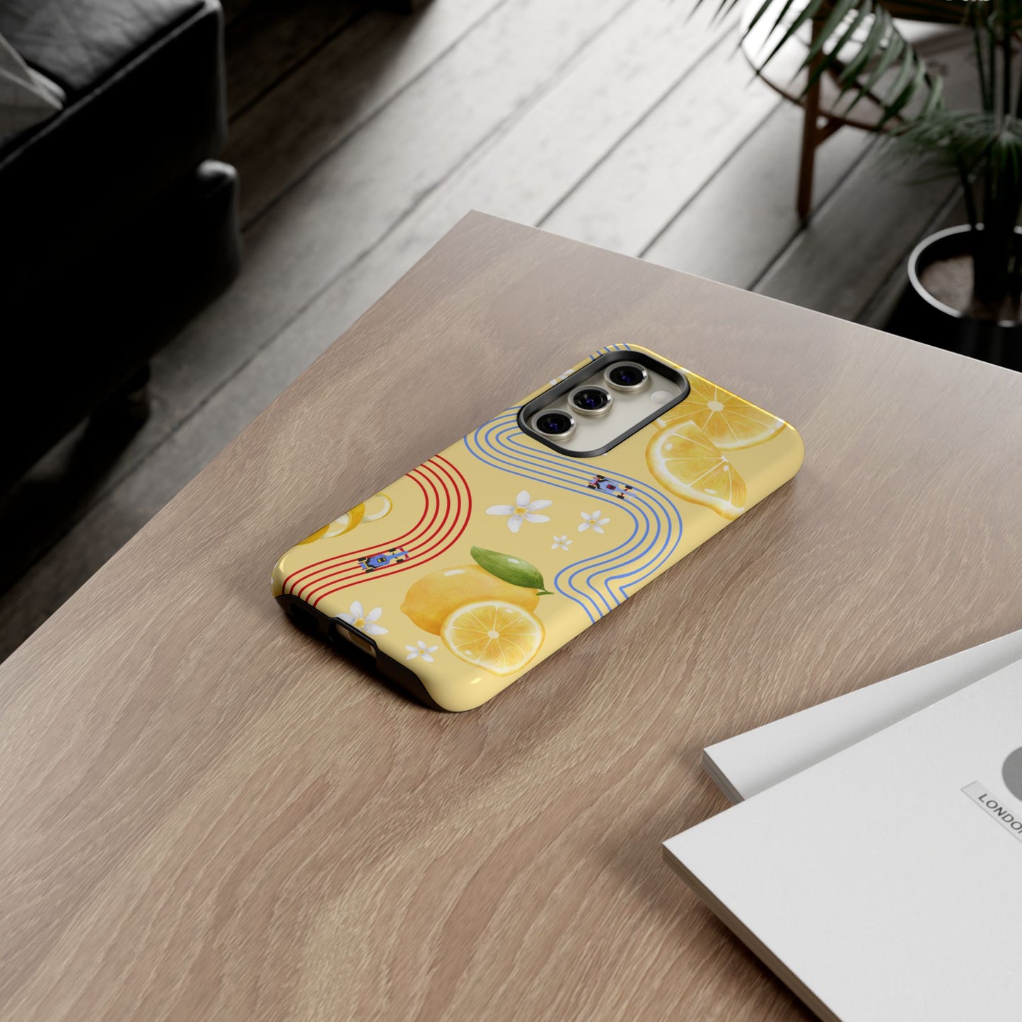 Yellow F1 Racing Bulls and Lemons Phone Case, Trendy F1 Gift, Formula 1 Gift, Cute Fruit F1 Phone Case, Unique Phone Case