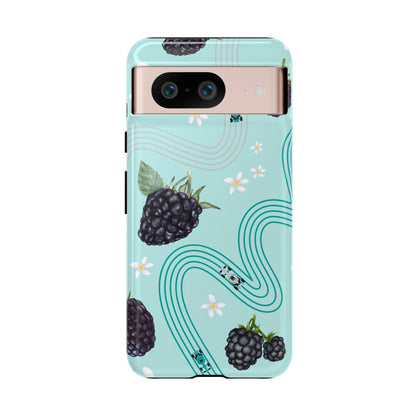Teal F1 Mercedes and Blackberries Phone Case , Trendy F1 Gift, Formula 1 Gift, Cute Fruit F1 Phone Case, Unique Phone Case