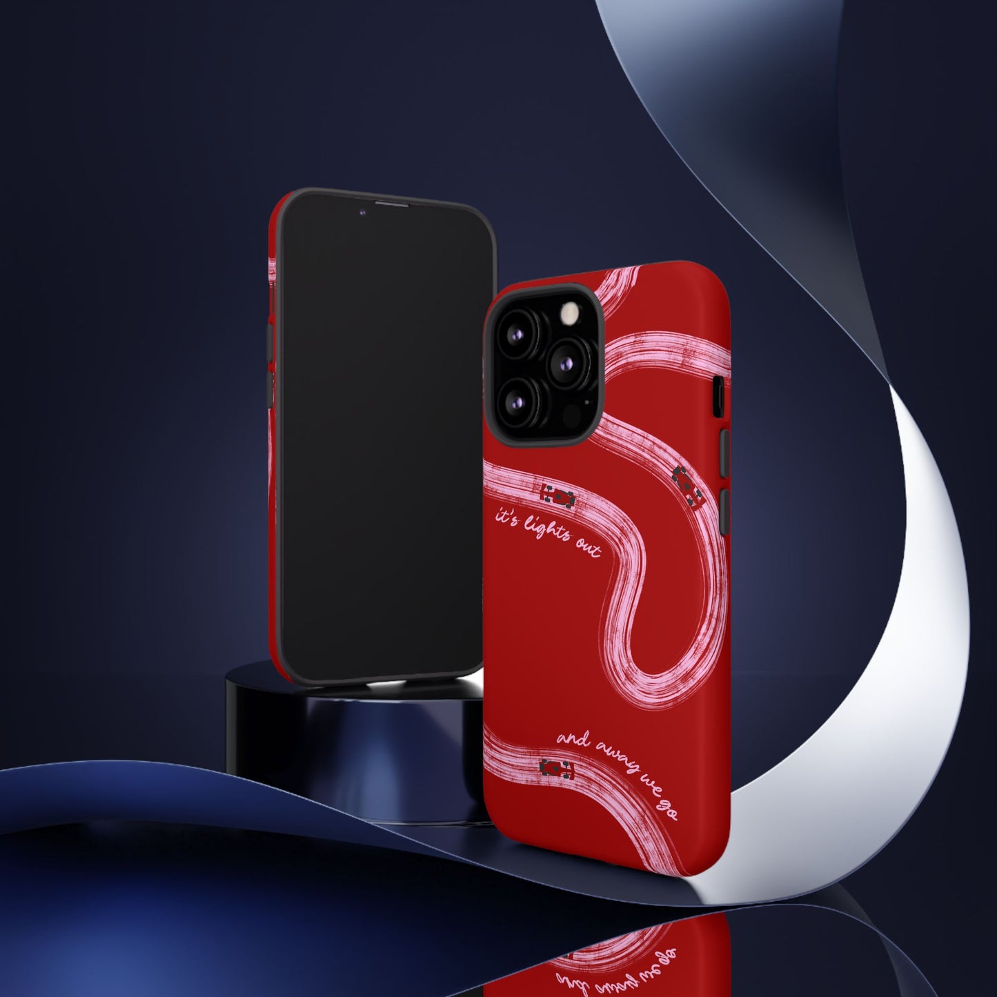 Red and Pink Lights Out F1 Phone Case Design, Trendy F1 Gift, Formula 1 Gift, Cute F1 Phone Case, Unique Formula One Phone Case