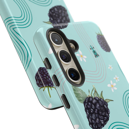Teal F1 Mercedes and Blackberries Phone Case , Trendy F1 Gift, Formula 1 Gift, Cute Fruit F1 Phone Case, Unique Phone Case