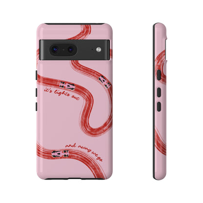 F1 Phone Case Pink and Red Painted "its lights out and away we go", Trendy F1 Gift, Formula 1 Gift, Cute F1 Phone Case, Unique Phone Case