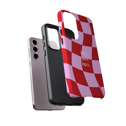 Pink and Red Checkered F1 Phone Case, Box Box Box F1 Phone Case