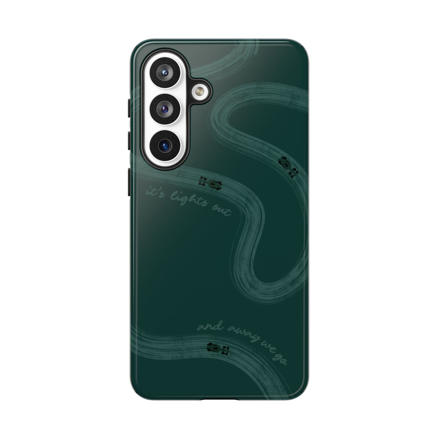F1 Phone Case Monochrome Green Painted "its lights out and away we go", Trendy F1 Gift, Formula 1 Gift, Cute F1 Phone Case, Phone Case