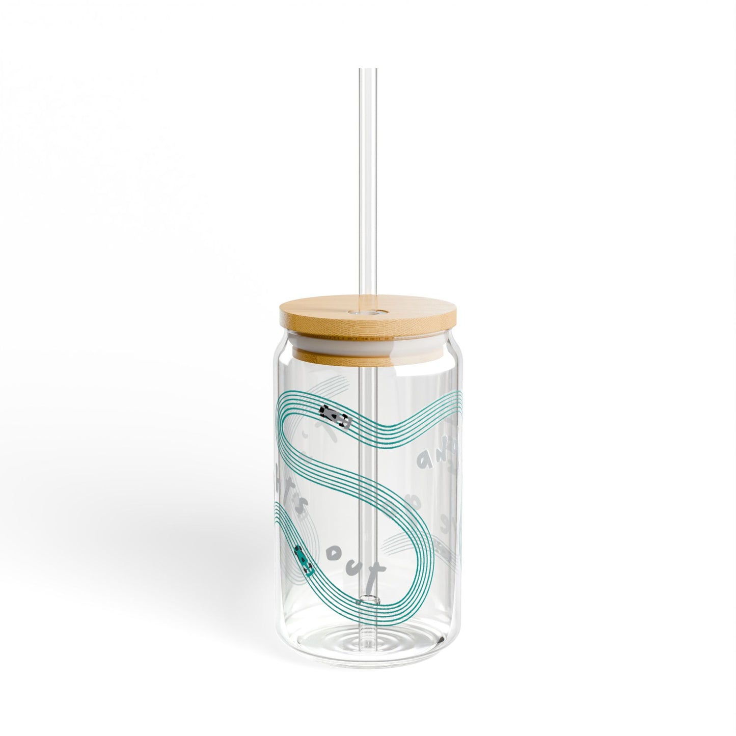 Mercedes F1 Teal and Grey It's Lights Out sipper glass | 16oz