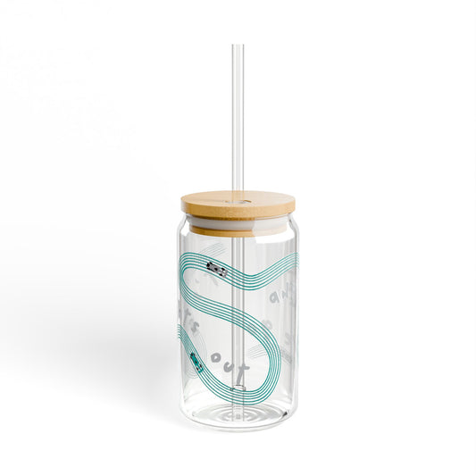 Mercedes F1 Teal and Grey It's Lights Out sipper glass | 16oz