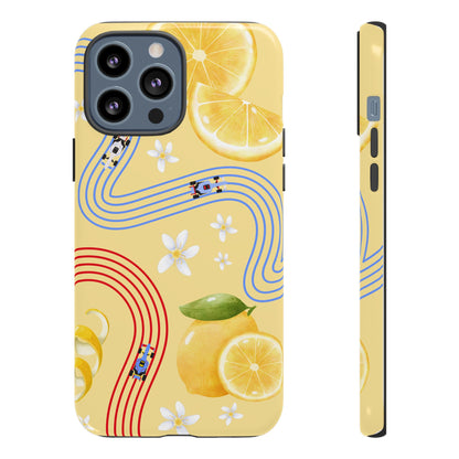 Yellow F1 Racing Bulls and Lemons Phone Case, Trendy F1 Gift, Formula 1 Gift, Cute Fruit F1 Phone Case, Unique Phone Case