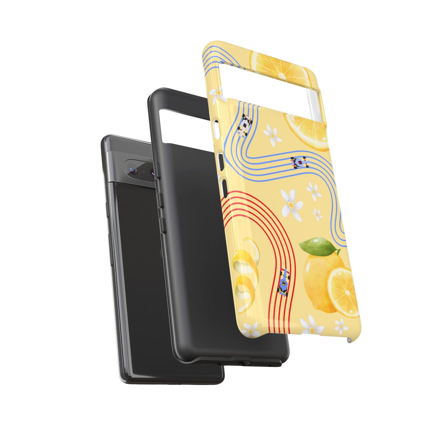 Yellow F1 Racing Bulls and Lemons Phone Case, Trendy F1 Gift, Formula 1 Gift, Cute Fruit F1 Phone Case, Unique Phone Case